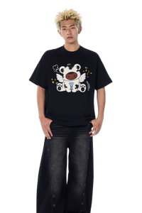 AFGK Cartoon Angel Series Towel Embroidery Tee