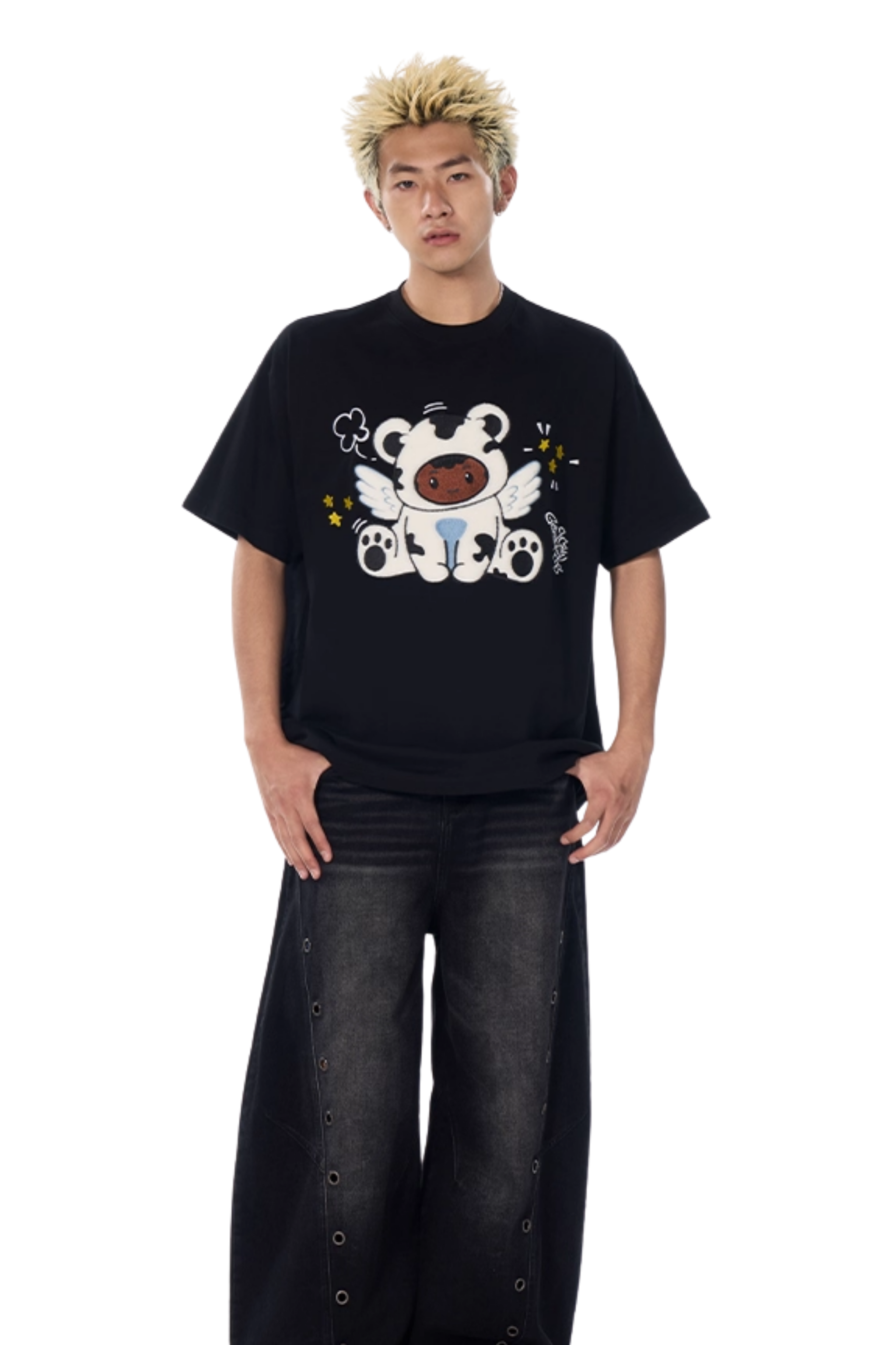 AFGK Cartoon Angel Series Towel Embroidery Tee