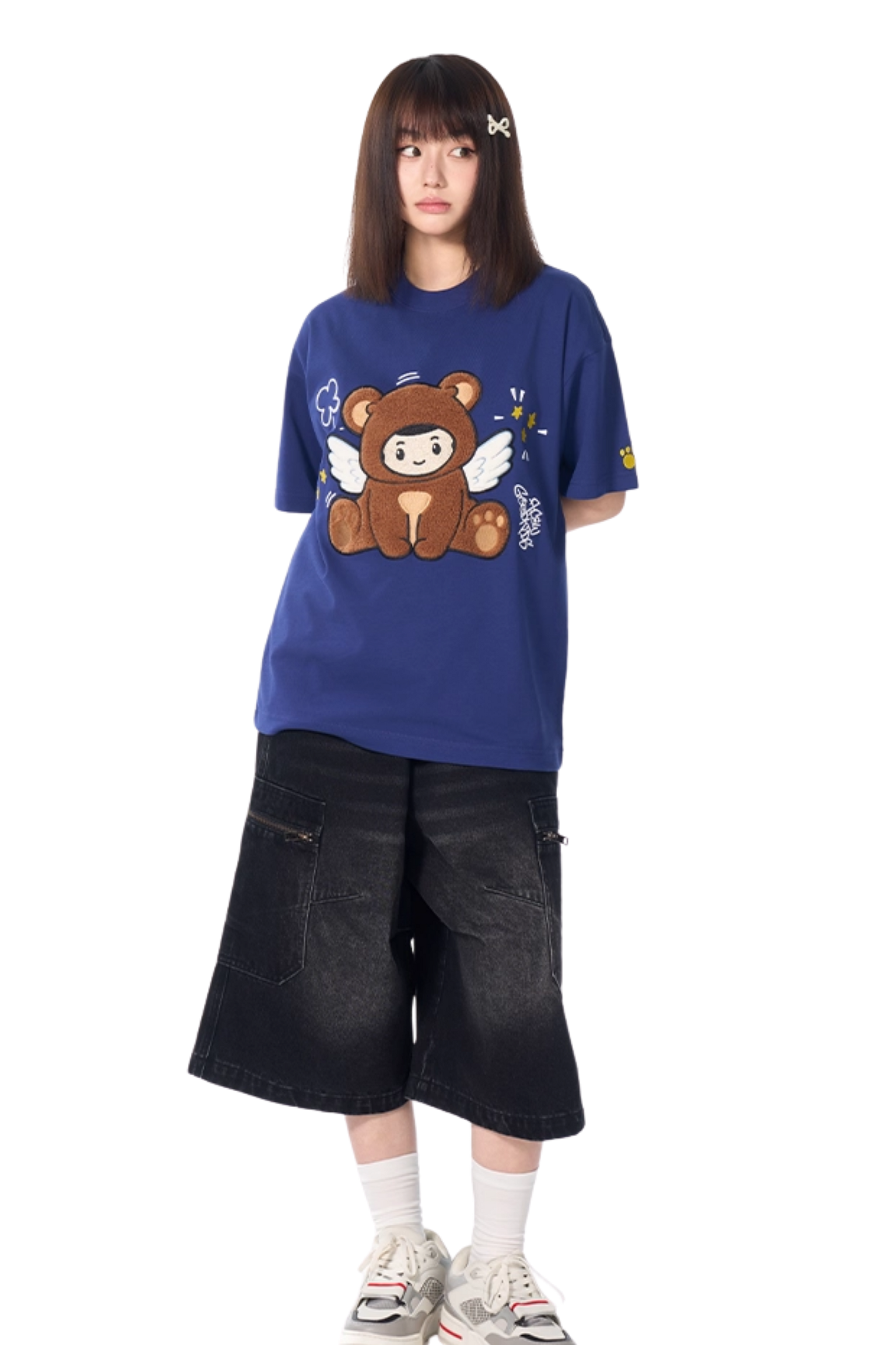 AFGK Cartoon Angel Series Towel Embroidery Tee