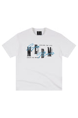 MEDM 3D Logo Embroidery Contrast Color Cooling Crew Neck Tee