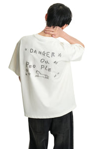 DangerousPeople DSP｜Dashed Horse Print 3D Embroidery Sorona Short‑Sleeve T‑Shirt