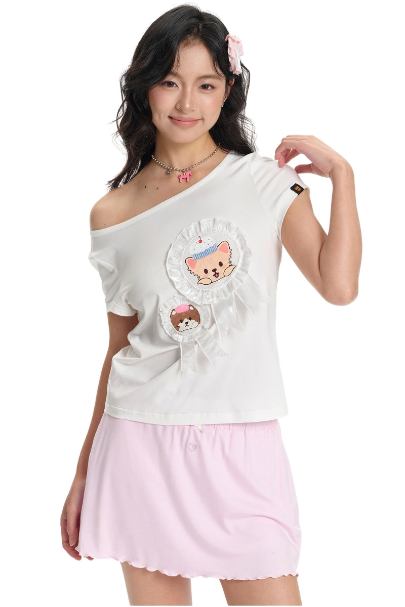 Dangerouspeople DSP Animal Badge Print Regular‑Fit Cool‑Touch Women T‑Shirt