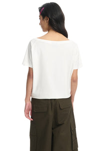 DangerousPeople｜Whimsical Garden Music‑Note One‑Shoulder Women’s T‑Shirt