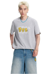 Dangerouspeople DSP Running D Print Drop‑Shoulder Casual T‑Shirt