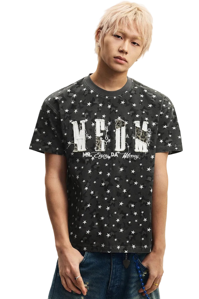 MEDM Camo Leopard Star Patch Logo Tee