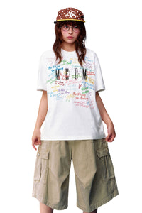 MEDM Graffiti Print UPF40+ Sun Protection American Street Couple Tee