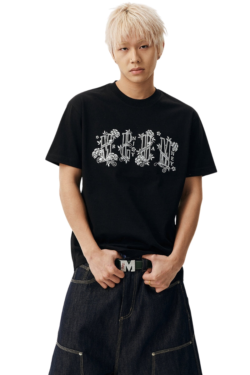 MEDM Royal Pattern Logo Embroidered Tee