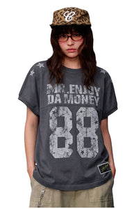 MEDM Rugby Logo Vintage Loose Couple T-Shirt