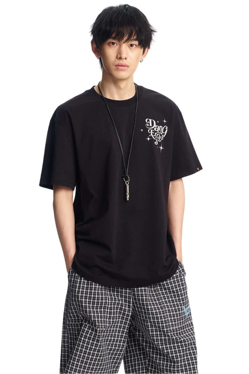 Dangerouspeople DSP Glitter Letter Print Sorona Cool‑Touch Unisex T‑Shirt
