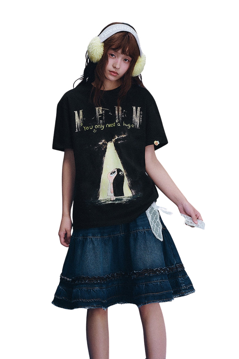 MEDM x Iria's Mailbox Sky Crack Glitter Logo Tee