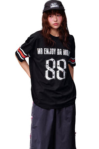MEDM Star Beaded Stripe Quick Dry Unisex Vintage Jersey Tee