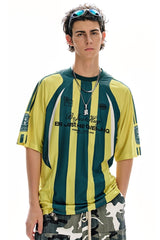 BJHG City Traverse Series Jersey Stripe T‑Shirt Men Summer Breathable Sports Top
