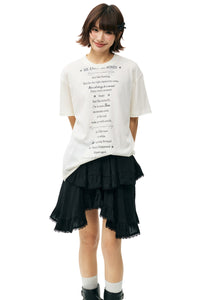 MEDM Poem Print Knit Crew Neck Unisex Tee