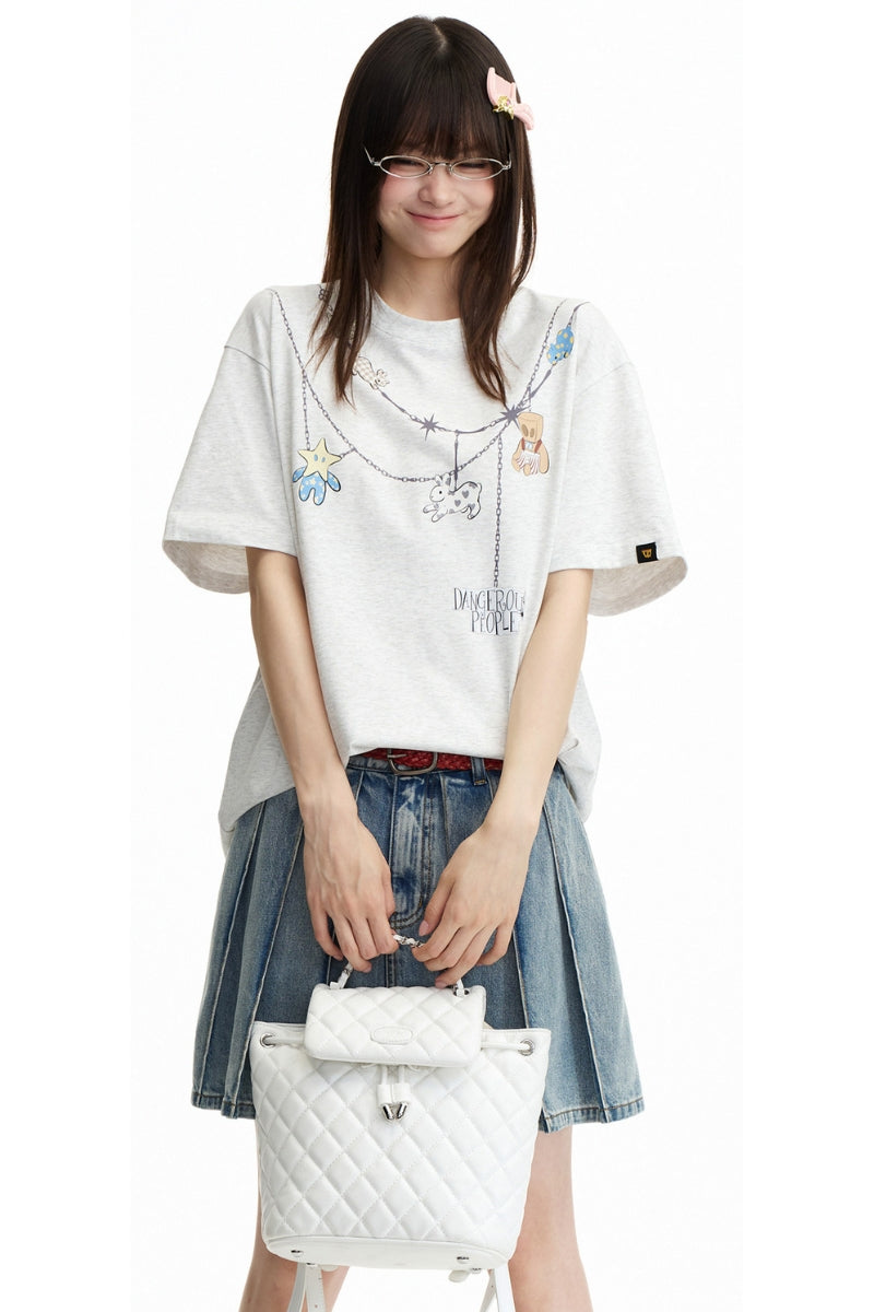 Dangerouspeople DSP Doll Necklace Print Sorona Short Sleeve Tee
