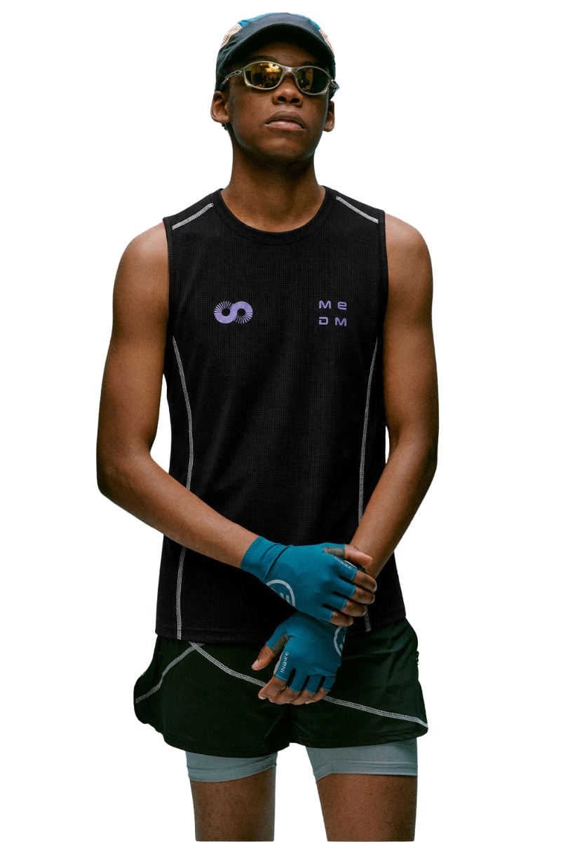 MEDM Sport Logo Print Breathable Mesh Loose Athletic Sleeveless Tank Top