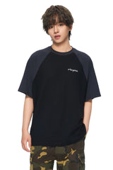 AFGK Waffle Raglan Tee American Campus Unisex Color Block Casual T-shirt