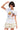 MEDM Women Angel Glitter Print Contrast Slim Crew Neck Tee
