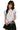 MEDM Cropped V-neck Puppy Paw All Over Print Women's Slim Tee