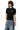 MEDM Casual Loose Fit Sequin Polo Collar Women's Tee