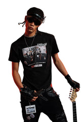 MEDM x EVA NEVER END Main KV Poster Print Crew Neck Summer Street Casual Tee