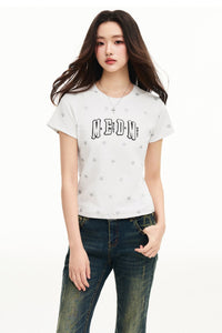 MEDM Graffiti Star Print Raglan Tee