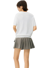 MEDM Solid Knit Embroidered Logo Loose Couple T-shirt