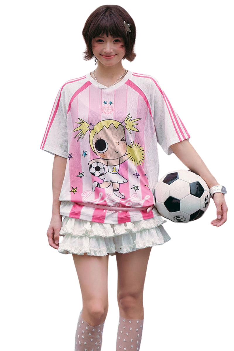 MEDM x YUY Yu Collab Big Print Embroidery Casual Jersey Tee