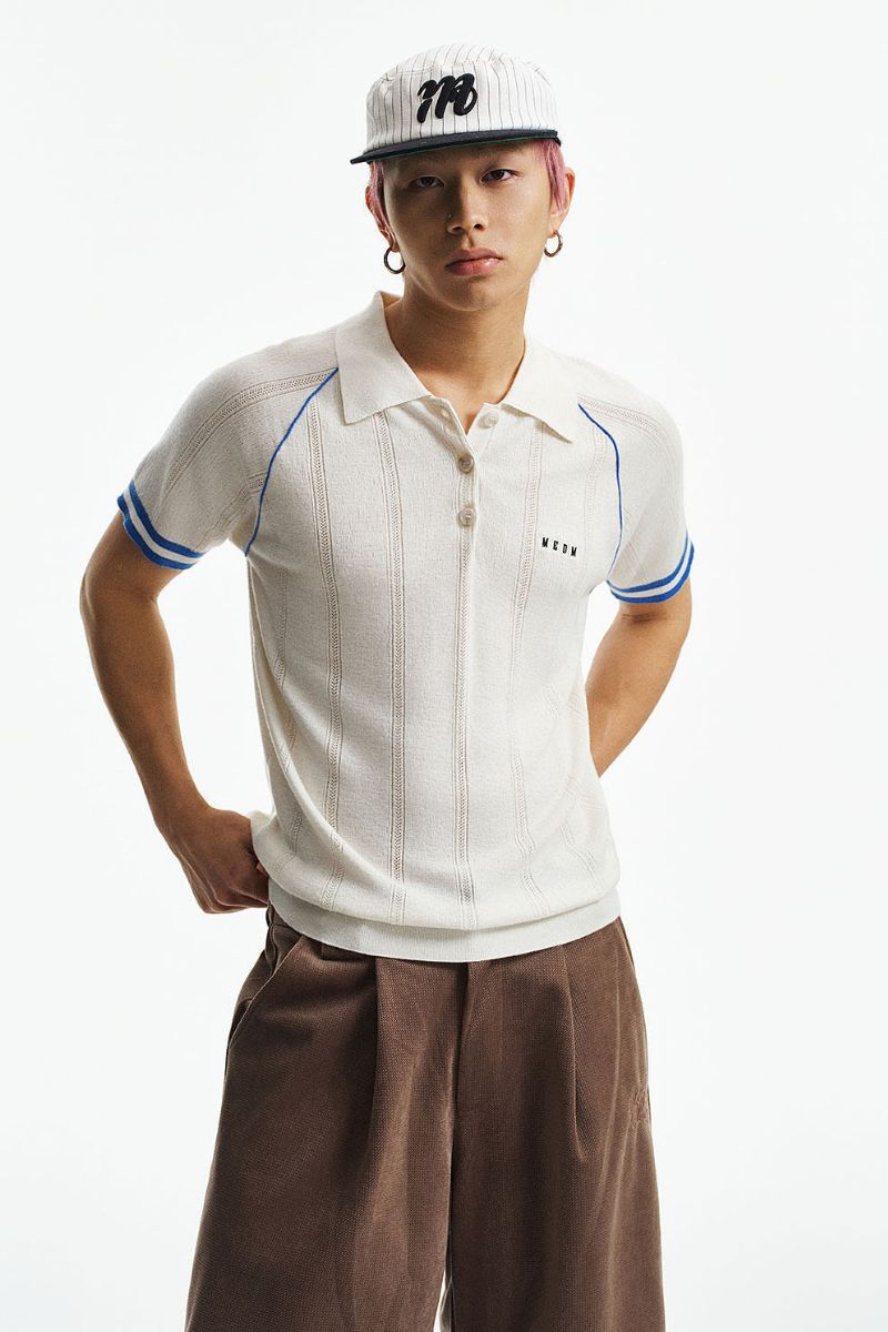 MEDM Jacquard Small LOGO Color MosaicShort Sleeve POLO