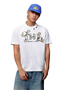 MEDM Lace Angel Patch Embroidery Tee