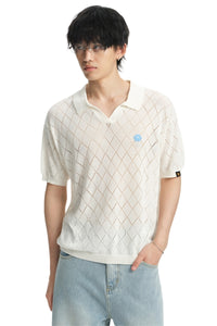 Dangerouspeople DSP Puzzle Icon Knit Polo Loose Cool‑Touch Unisex Shirt