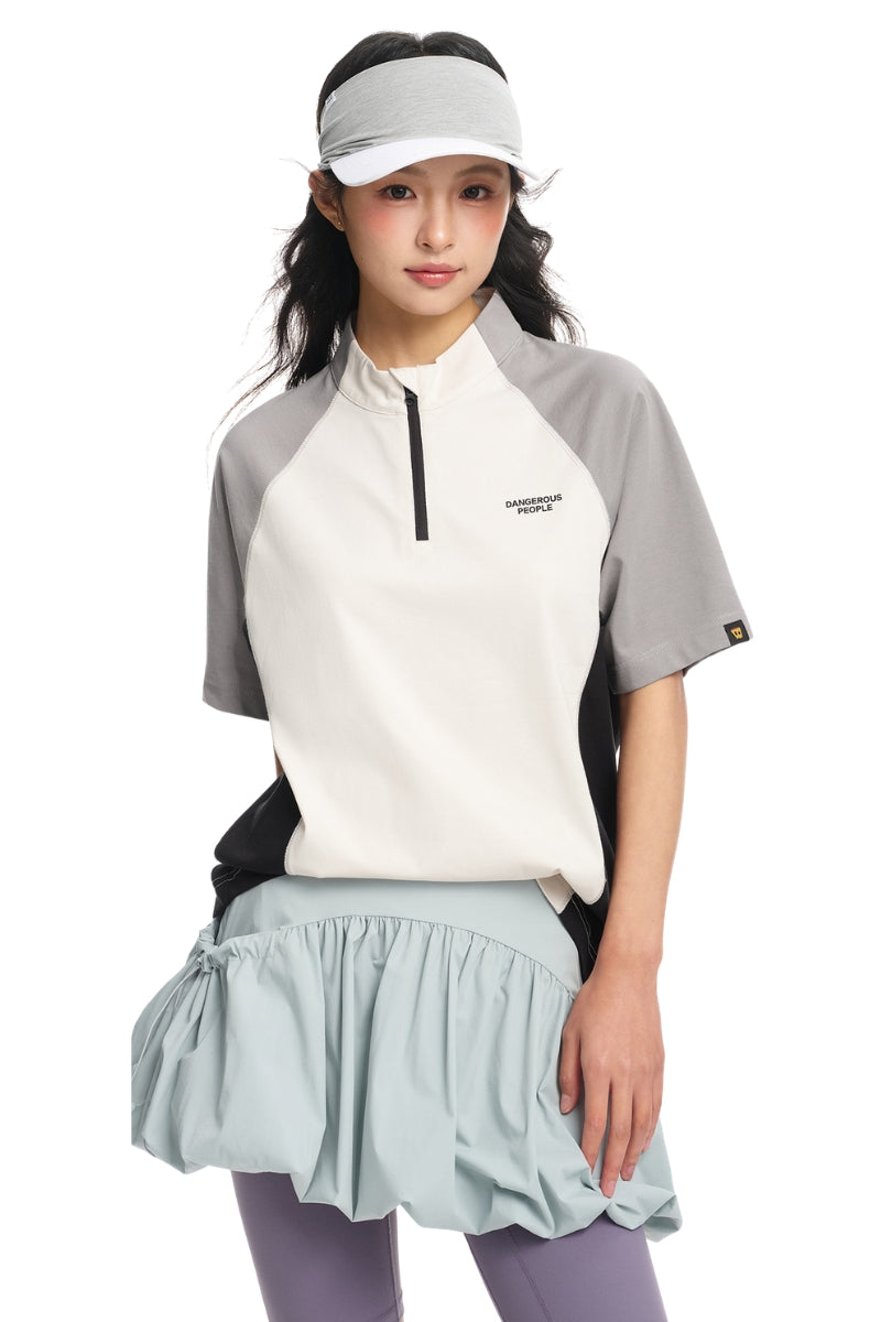 Dangerouspeople DSP Panel‑Stand‑Collar Retro Sorona Sports Top