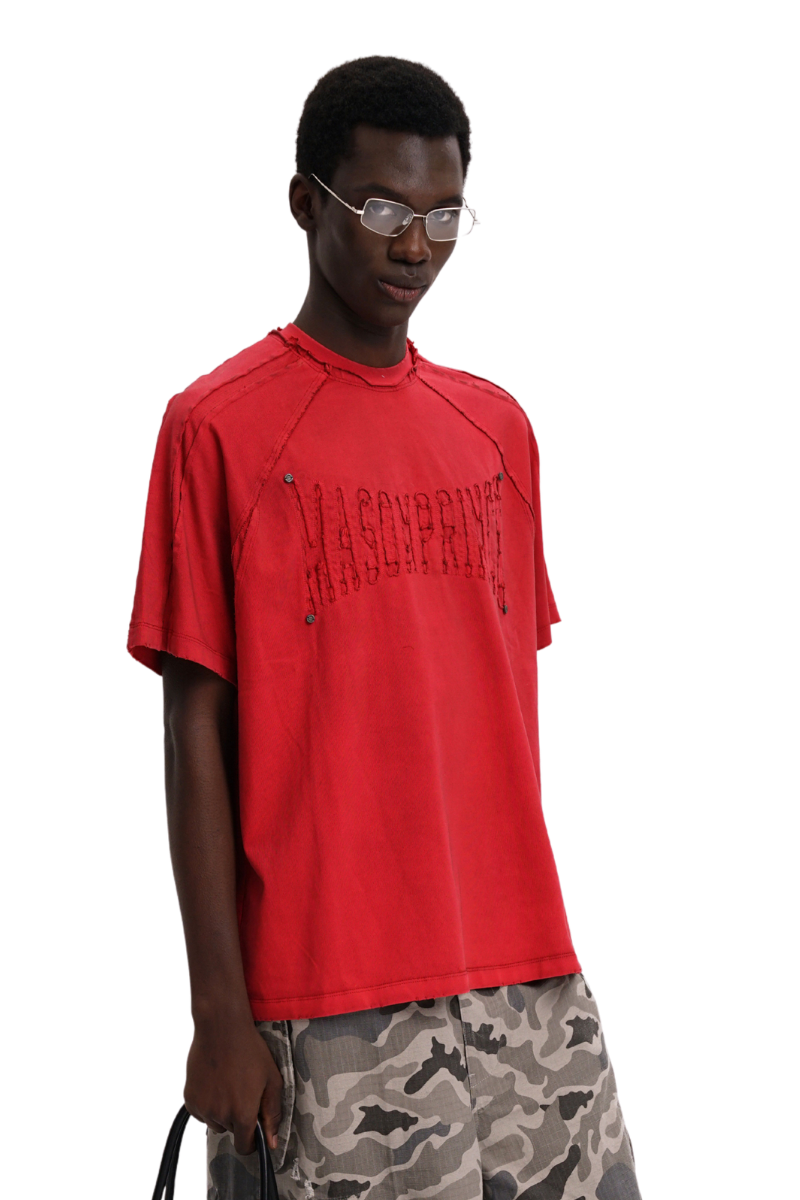 Masonprince   Embroidered Old Short-Sleeved Top