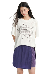 Dangerouspeople DSP Small‑D Note Metal Chain Loose Streetwear T‑Shirt