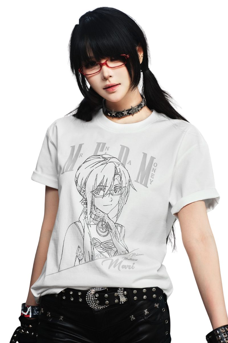 MEDM x EVA NEVER END Series T-Shirt with Half-Body Character Sketch Print