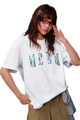 MEDM One Earth Print Star Jelly Gel Letter Washed Tee
