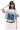 MEDM Women Cropped Retro Contrast V Neck Jersey Tee