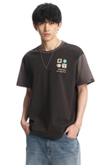 Dangerouspeople DSP Logo Small‑D Color‑Block Summer Cool‑Touch Couple Tee