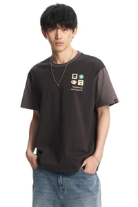 Dangerouspeople DSP Logo Small‑D Color‑Block Summer Cool‑Touch Couple Tee