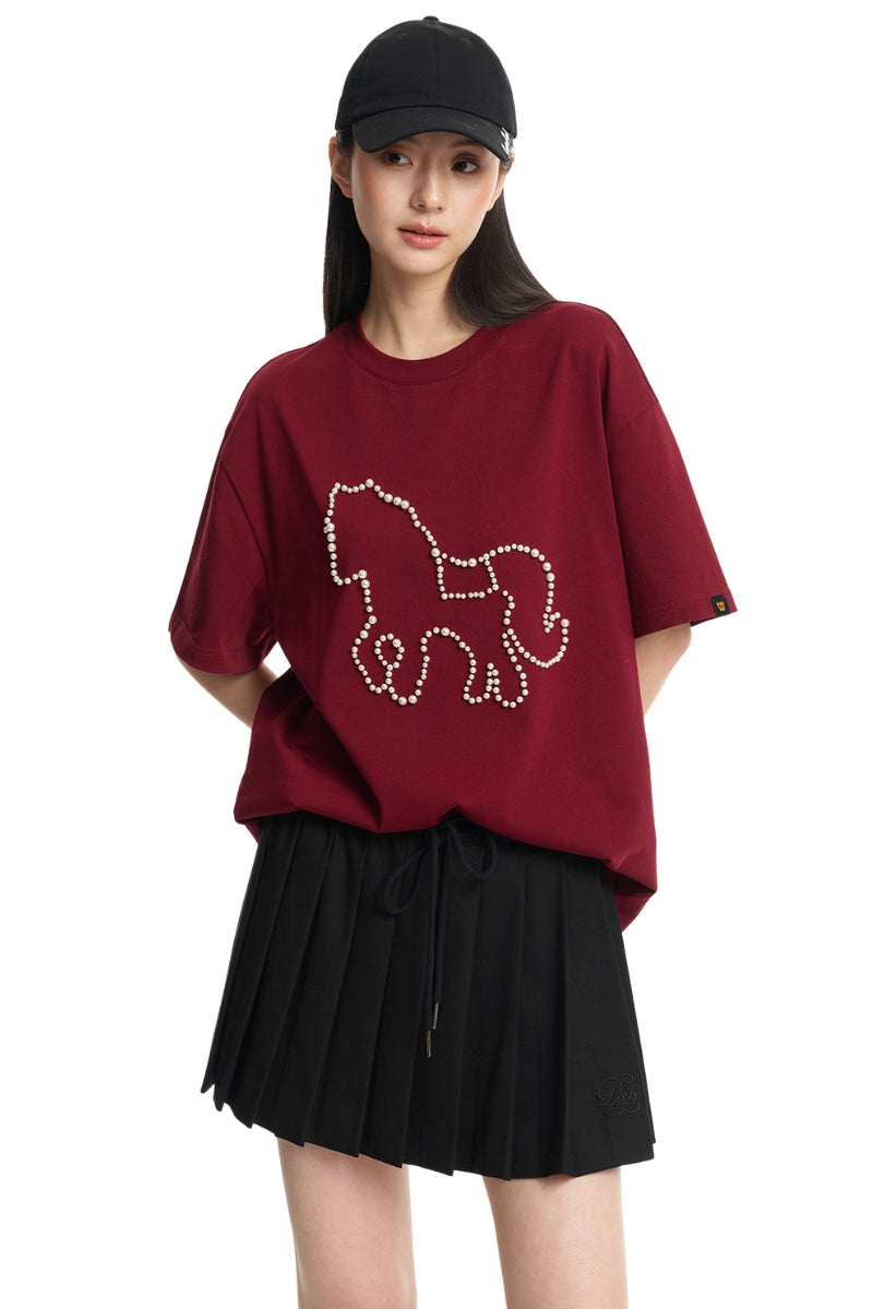 DangerousPeople DSP Pony Series Vintage Pearl Pony Casual Tee