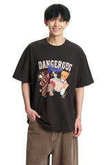 DangerousPeople｜Fairy‑Tale Plush Carriage Print Cotton T‑Shirt