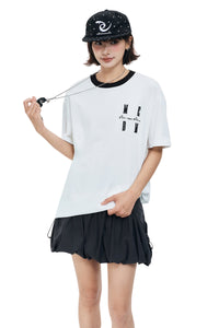MEDM Color Block Embroidered Casual T-Shirt