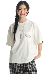 DangerousPeople DSP Letter Print Pocket Loose‑Fit Crew Neck Tee