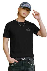 MEDM Letter Embroidery Heavyweight Basic Streetwear Tee