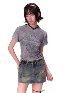 BJHG X Powerpuff Girls Fitted Crop Tee Women Summer Short Sleeve Top