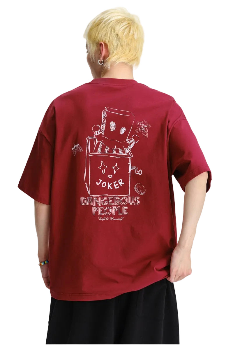 Dangerouspeople DSP Hand‑Drawn Line Clown D Print T‑Shirt | Sorona Quick‑Dry Streetwear Unisex Tee