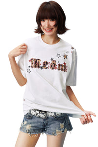 MEDM Leopard Patch Logo Oversized Unisex Tee