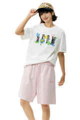 MEDM Beach Walk Embroidery Print Crew Neck T-Shirt