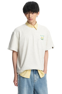 Dangerouspeople DSP Embroidered Flower Pocket Loose Cotton Tee