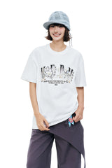 MEDM Ink Floral Embroidered Unisex Short Sleeve Tee