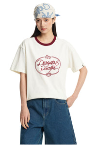 DangerousPeople DSP Pony Series Knot Flocked Letter Tee